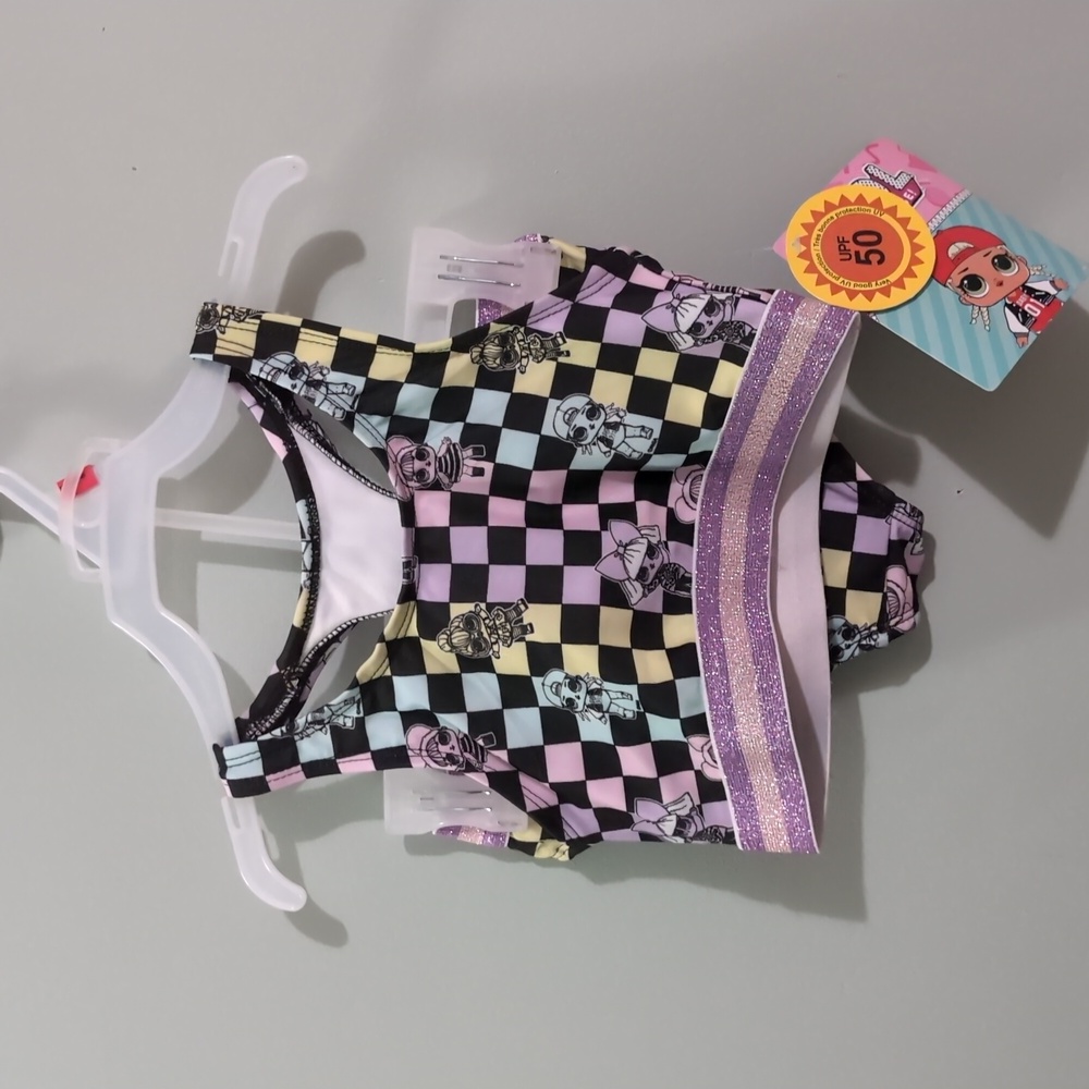 NEW Girls 2 piece bathing Suit XS (4/5) LOL Doll *BINL